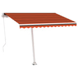 NNEVL Freestanding Manual Retractable Awning 300x250 cm Orange/Brown