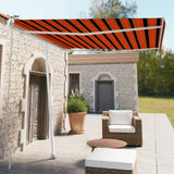 NNEVL Freestanding Manual Retractable Awning 300x250 cm Orange/Brown