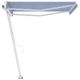 NNEVL Freestanding Manual Retractable Awning 350x250 cm Blue/White