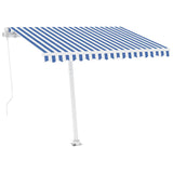 NNEVL Freestanding Manual Retractable Awning 350x250 cm Blue/White