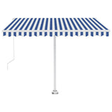 NNEVL Freestanding Manual Retractable Awning 350x250 cm Blue/White