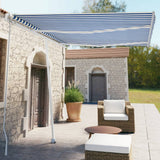NNEVL Freestanding Manual Retractable Awning 350x250 cm Blue/White
