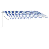 NNEVL Freestanding Manual Retractable Awning 400x300 cm Blue/White