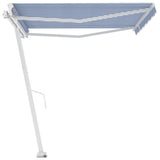 NNEVL Freestanding Manual Retractable Awning 400x300 cm Blue/White