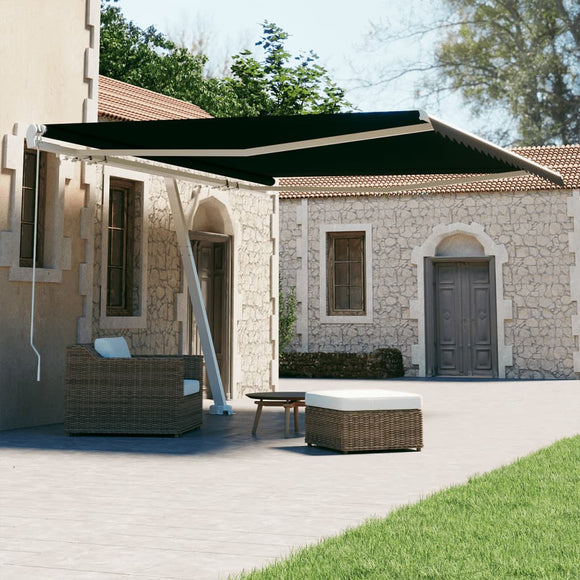 NNEVL Freestanding Manual Retractable Awning 450x300 cm Anthracite