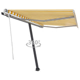 NNEVL Freestanding Manual Retractable Awning 300x250 cm Yellow/White