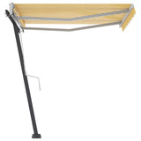 NNEVL Freestanding Manual Retractable Awning 300x250 cm Yellow/White