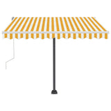 NNEVL Freestanding Manual Retractable Awning 300x250 cm Yellow/White