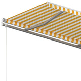NNEVL Freestanding Manual Retractable Awning 300x250 cm Yellow/White