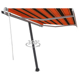 NNEVL Freestanding Manual Retractable Awning 300x250 cm Orange/Brown