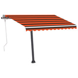 NNEVL Freestanding Manual Retractable Awning 300x250 cm Orange/Brown