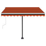 NNEVL Freestanding Manual Retractable Awning 300x250 cm Orange/Brown
