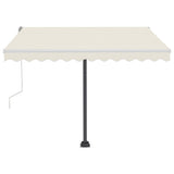 NNEVL Manual Retractable Awning with LED 300x250 cm Cream
