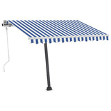 NNEVL Freestanding Manual Retractable Awning 350x250 cm Blue/White