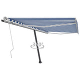 NNEVL Freestanding Manual Retractable Awning 400x300 cm Blue/White