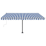 NNEVL Freestanding Manual Retractable Awning 400x300 cm Blue/White