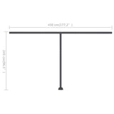 NNEVL Freestanding Manual Retractable Awning 400x300 cm Cream