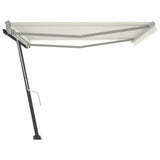 NNEVL Freestanding Manual Retractable Awning 400x300 cm Cream
