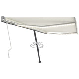 NNEVL Manual Retractable Awning with LED 400x300 cm Cream