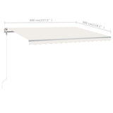 NNEVL Manual Retractable Awning with LED 400x300 cm Cream