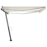 NNEVL Manual Retractable Awning with LED 400x300 cm Cream