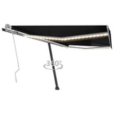 NNEVL Manual Retractable Awning with LED 400x300 cm Anthracite