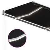 NNEVL Manual Retractable Awning with LED 400x300 cm Anthracite