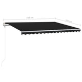NNEVL Freestanding Manual Retractable Awning 450x300 cm Anthracite