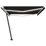 NNEVL Manual Retractable Awning with LED 500x300 cm Anthracite