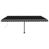 NNEVL Manual Retractable Awning with LED 500x300 cm Anthracite