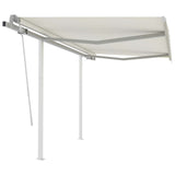 NNEVL Manual Retractable Awning with Posts 3x2.5 m Cream