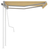 NNEVL Manual Retractable Awning with Posts 3x2.5 m Yellow and White