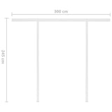NNEVL Manual Retractable Awning with Posts 3x2.5 m Orange and Brown