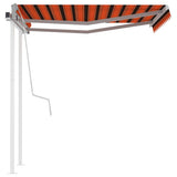 NNEVL Manual Retractable Awning with Posts 3x2.5 m Orange and Brown