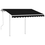 NNEVL Manual Retractable Awning with Posts 3.5x2.5 m Anthracite