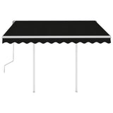 NNEVL Manual Retractable Awning with Posts 3.5x2.5 m Anthracite