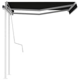 NNEVL Manual Retractable Awning with Posts 3.5x2.5 m Anthracite