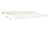 NNEVL Manual Retractable Awning with Posts 4x3 m Cream