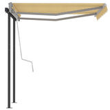 NNEVL Manual Retractable Awning with Posts 3x2.5 m Yellow and White