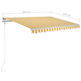 NNEVL Manual Retractable Awning with Posts 3x2.5 m Yellow and White