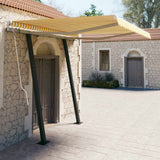 NNEVL Manual Retractable Awning with Posts 3x2.5 m Yellow and White