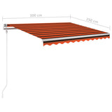 NNEVL Manual Retractable Awning with Posts 3x2.5 m Orange and Brown