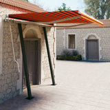 NNEVL Manual Retractable Awning with Posts 3x2.5 m Orange and Brown