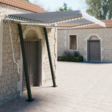 NNEVL Manual Retractable Awning with LED 3x2.5 m Blue and White