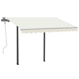 NNEVL Manual Retractable Awning with LED 3x2.5 m Cream