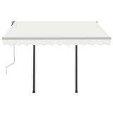 NNEVL Manual Retractable Awning with LED 3x2.5 m Cream