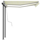 NNEVL Manual Retractable Awning with LED 3x2.5 m Cream