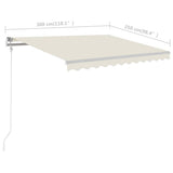 NNEVL Manual Retractable Awning with LED 3x2.5 m Cream