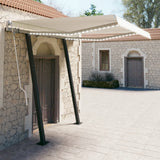 NNEVL Manual Retractable Awning with LED 3x2.5 m Cream