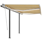 NNEVL Manual Retractable Awning with LED 3x2.5 m Yellow and White